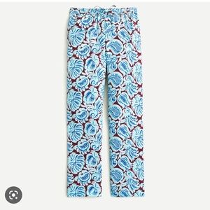 JCREW Pull-on SILK pant in aqua paisley, Size4, NWT